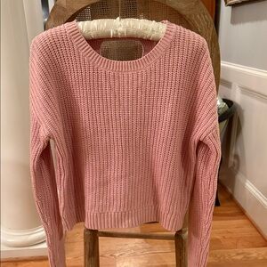 Aeropostale Soft Pink Crew Neck Sweater  Cut Outs in Back. Soft Like New